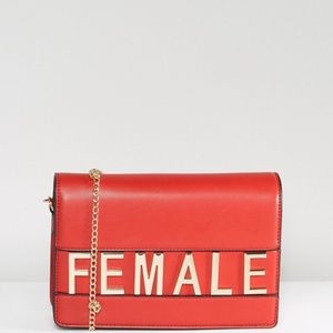 HERO Female Slogan Cross Body Bag With Knot Chain